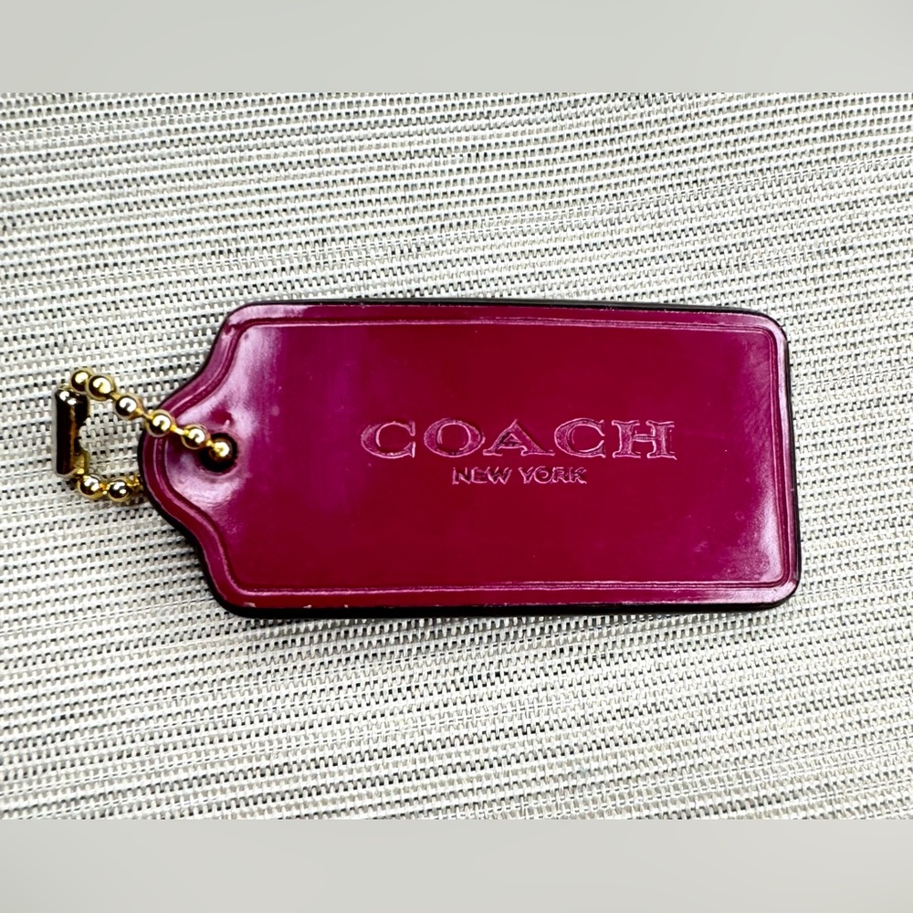 Coach Patten Leather Purple Magenta Hang Tag / Keychain / Bag Charm - 2.5”